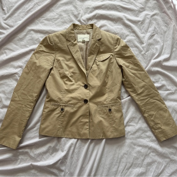 Banana Republic Khaki Cotton Blazer | Size 8 | Classic Tailored Work Jacket - Picture 1 of 8